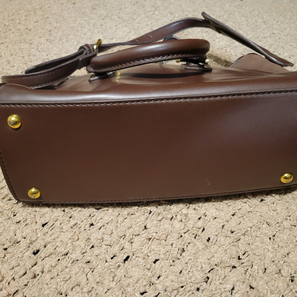 ADRIENNE VITTADINI SHOULDER PURSE BROWN LEATHER - Picture 12 of 14